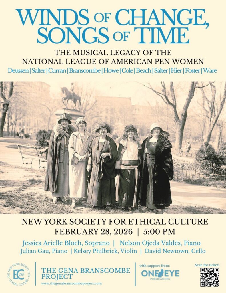 Gena Branscombe Project: ‘Winds of Change, Songs of Time: The Musical Legacy of the National League of American Pen Women’