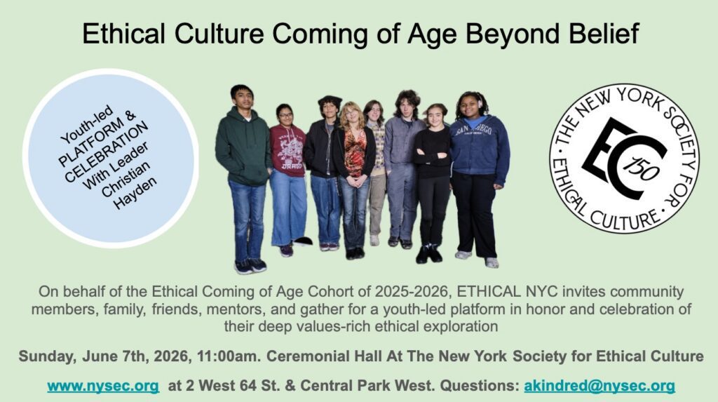 Sunday Platform: ‘Coming of Age Beyond Belief’ Youth-Led Celebration